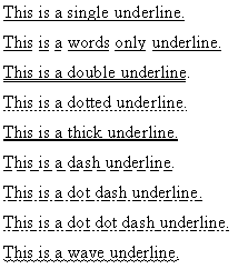 Underline Samples